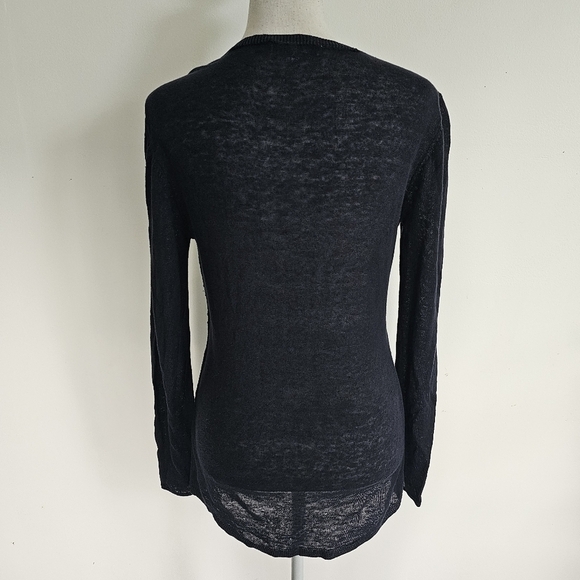 Gerard Darel Black Linen Reverse Seam Top - Picture 7 of 12